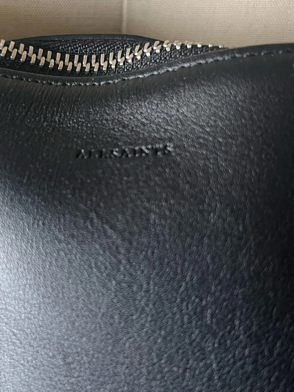 All Saints Black Leather Shoulder Bag